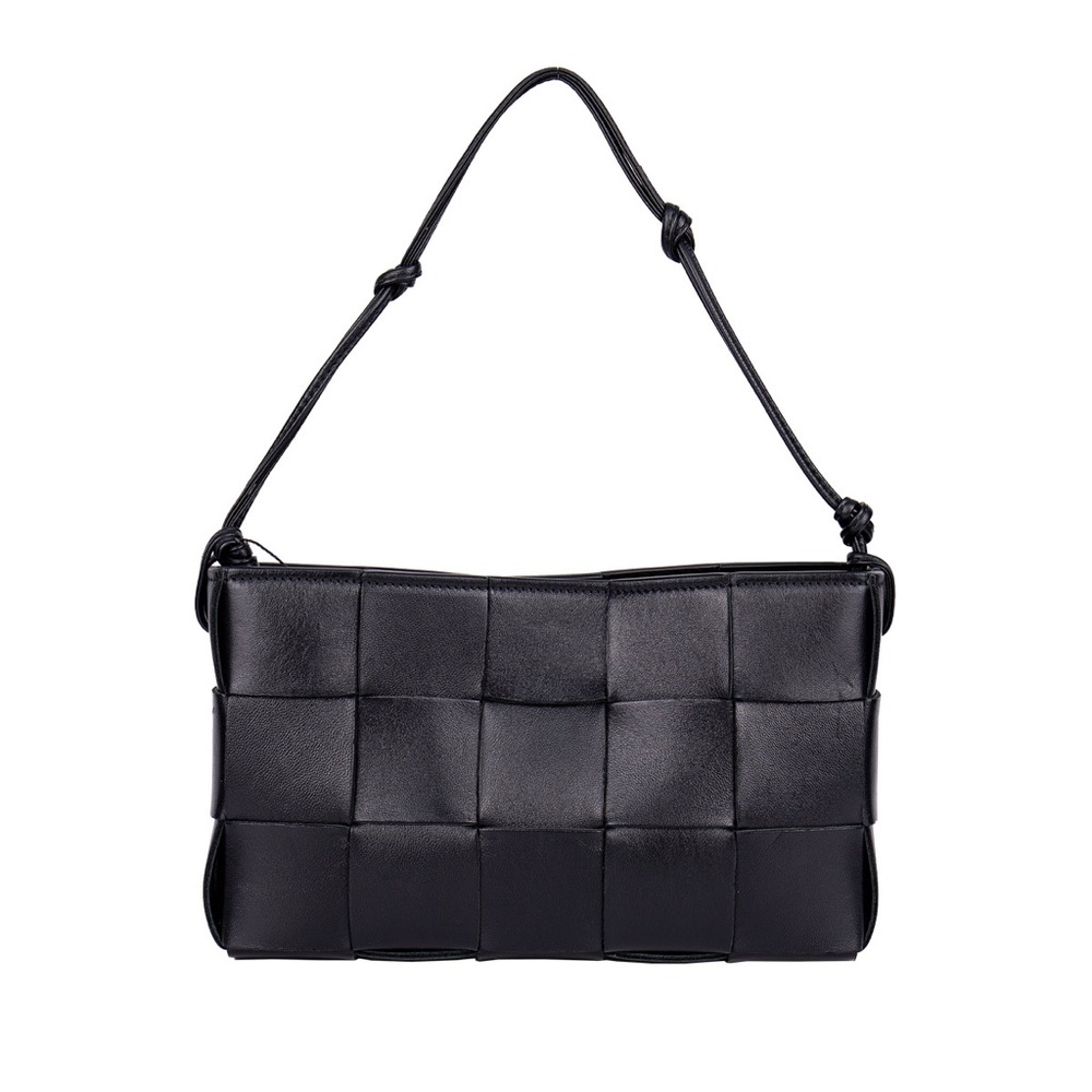 Bottega Veneta Cross-body bag in Intreccio leather with matte metallic buckle.